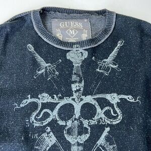 Men's Black Graphic Guess  Sweater